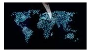 Wireless communication icon, makes global world map, internet of...