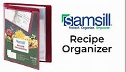 Samsill Plastic Recipe Holder, Recipe Book with Plastic Sleeves, Holds up to 88 Recipe Cards, 4x6 Index Cards, Customizable Cover