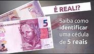 Itens de segurança da cédula do Real - R$ 5