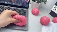 6 Pieces Brain Stress Balls Brain Splat Ball Brain Shaped Toys Brains Balls Red Novelty Fake Brain Scary Toys for Teenagers and Adults Decompression and Relaxation, 2.4 Inch