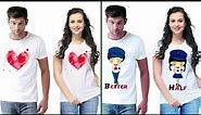 240+ Couple T-shirt Design Ideas For 2021 | Matching Couple OutFits | Printed His and Hers Tshirts