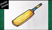 How to Draw a Cricket Bat Step by Step