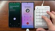 Samsung S23 Ultra Outgoing & Incoming Calls using A4Tech USB Numeric Keypad (FK13P) + OnePlus 6T