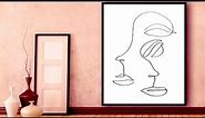Abstract face Drawing, line art . easy way.great method , step by step.
