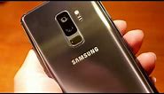 Samsung Galaxy S9 plus Titanium Grey 256GB unboxing and close up views.
