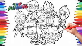 PJ MASKS Coloring Book | Drawing and Coloring PJ Masks for Kids | Catboy Gekko Owlette PJ Masks