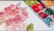Paint a Loose Watercolor Pink Floral, With Shimmer and Sparkle!
