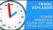 Blank Roman Numerals Clock Cut and Stick Activity