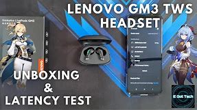 Lenovo GM3 TWS Bluetooth 5.0 Gaming Headset Digital Display Low Latency Headphones