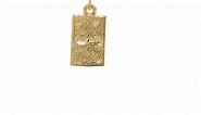 Solid 14k Yellow Gold Enameled Ace of Spades Card Charm Pen