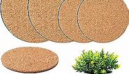 Cork Plant Coasters,Augshy 4 Pieces Cork Plant Mats for Indoor Plants and Garden Pots,Plant Saucer for Indoors (4 Inches,6 Inches)