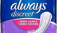 Always Discreet Adult Extra Heavy Long Incontinence Pads, Up to 100% Leak-Free Protection, White 45 Count (Packaging May Vary)