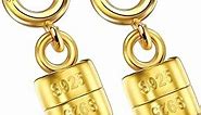 18K Gold Magnetic Necklace Clasps and Closures 925 Sterling Silver Mini Magnetic Jewelry Clasp Connector for Bracelets Chain Extender(Made in Italy)