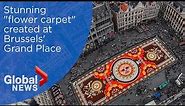 Massive "flower carpet" blossoms in Brussels' iconic Grand Place