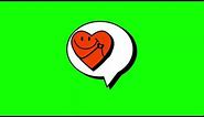 Heart Speech Bubble Animation on Green Screen | 4K | FREE TO USE