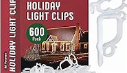 SEWANTA All-Purpose Light Clips Holder - Set of 600 Christmas Light Hooks - Mount Holiday Lights to Shingles and gutters - Works with Rope, Mini, c-7-6-9, Icicle Lights - USA Made - No Tools Required