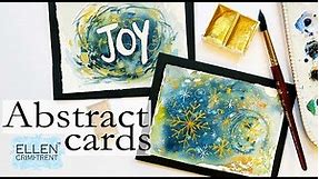 EASY Watercolor Abstract Holiday cards