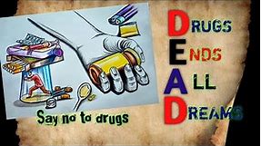 Anti drug day poster|How to draw Drug abuse day|Anti drug awareness drawing with Color pencil
