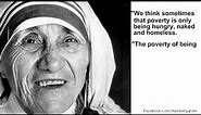 Mother Teresa Speaks Out On Poverty | Video Meme