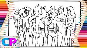 Justice League Coloring Pages/Hawkgirl,Flash,Batman,Superman,Martian Manhunter,Wonder Woman Coloring