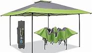 PHI VILLA Pop-Up Canopy Tent 13x13 Instant Shelter Outdoor Canopy with Wheeled Bag,Green