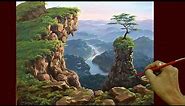 Acrylic Landscape Painting in Time-lapse / Overlooking River / JMLisondra