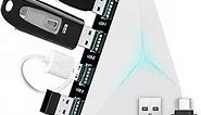 USB Hub 3.0 High-Speed type С - USB Splitter for Laptop, MacBook, Xbox, Flash Drive, HDD, Printer, Camera, Keyboard, Multi USB Port Extender, Fast Charging, Fast Data Transfer Long Cord Compact Design