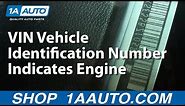 The 8th Eighth Digit in the VIN Vehicle Identification Number Indicates Engine