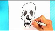 EASY How to Draw SKULL Art - Halloween Drawings