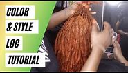 HOW TO COLOR LOCS: AUBRUN COLOR AND STYLE ON SHOULDER LENGTH/SHORT LOCS TUTORIAL