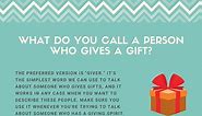 11 Words For A Person Who Gives A Gift