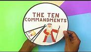 , The ten commandments, spinner wheel, Sunday school craft, bible activity for kids, old testament