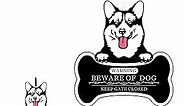 MOONOON Beware of Dog Signs for Fence, 10.8”x10” Beware of Dog Yard Sign with 32” Metal Stake, German Shepherd Shape Dog Warning Sign, Funny Beware of Dogs Lawn Sign for House Door (Black/White)
