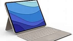 Logitech Combo Touch iPad Pro 12.9-inch (5th, 6th gen - 2021, 2022) Keyboard Case - Detachable Backlit Keyboard with Kickstand, Click-Anywhere Trackpad, Smart Connector - Sand; USA Layout