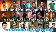 Tamil actor all heros Name, Age, Height, Weight & Number of movies | 2020 | Genial Rak