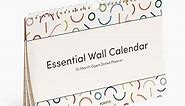 POKETO - Essential Desk Calendar - Undated 12 Month Wall & Desk Calendar - 11.75” x 8” - Minimalist Design - Spiral Hanging Wall Planner - Eco-Friendly Paper - Office Supplies - 2024 - Doodle