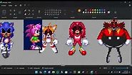Making a Sonic.exe Sprites and Sally.exe draw for the Sonic 3 AIR Sonic Exe Port :v | SPEEDPAINT