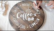 DIY Coffee Station Sign / How to Make a Stenciled Sign