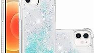 LEMAXELERS Compatible with iPhone 12 Mini Case, Bling Glitter Liquid Clear Case Floating Quicksand Shockproof Protective Sparkle Silicone Soft TPU Case for iPhone 12 Mini 5.4". YBL Star Blue