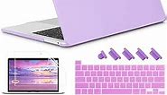 May Chen Compatible with MacBook Pro 13 inch Case 2022 2021 2020 Release Model A2338 M2 M1 A2251 A2289, Plastic Hard Shell Case with Keyboard Cover for MacBook Pro 13 Touch Bar Fits Touch ID, Purple