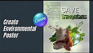 Making an environmental poster for world environment day | Canva Art Design Tutorial For Beginners