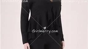 Girlmerry XL-5XL plus size autumn new ruffle long sleeves stylish pants sets Wholesale DA005706