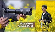 Outdoor Photoshoot using 60x Super Zoom Lens for Mobile | Mustard Field Photoshoot