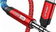 JSAUX Apple MFi Certified Lightning to 3.5mm Audio Cable 6FT, AUX Cord for iPhone Headphones Jack Compatible with iPhone 14/14 Plus/14Pro/13/13 Pro Max/12/12 Pro/11 Pro/X/XS/XR/8/Car Stereo-Red