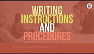 Writing Instructions and Procedures