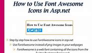 How to use Font Awesome Icons in Asp.net