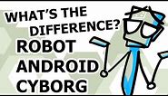 What's the difference between robots, androids and cyborgs?