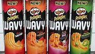 Pringles Wavy: Classic Salted, Applewood Smoked Cheddar, Sweet & Tangy BBQ, Fire Roasted Jalapeno