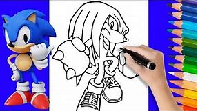 Coloring Knuckles The Echidna How To Drawing Painting Sonic The Hedgehod Coloring Pages
