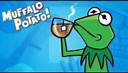 How to Draw KERMIT THE FROG drinking TEA with Muffalo Potato